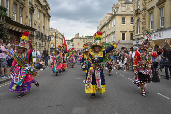 Bath England United Kingdom July 2024 Tinkus Dance Group Ornate Stock Picture