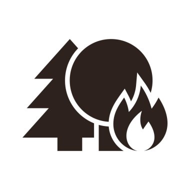 Beyaz arka planda orman yangını tehlikesi işareti izole edildi