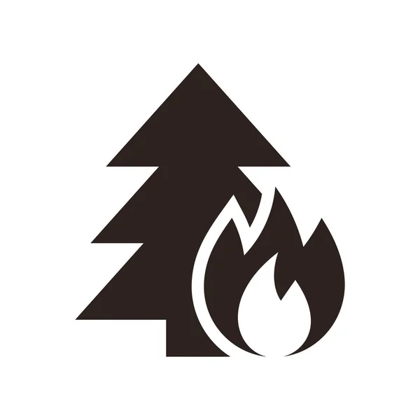 Značka Nebezpečí Lesního Požáru Izolované Bílém Pozadí — Stockový vektor