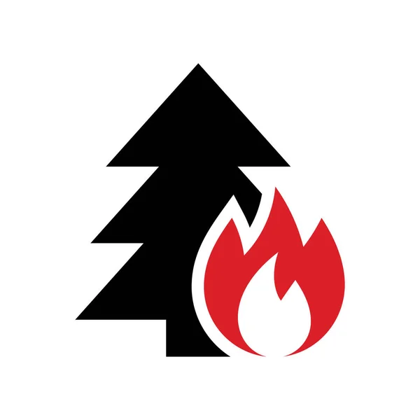 白色背景下孤立的森林火灾危险标志 — 图库矢量图片
