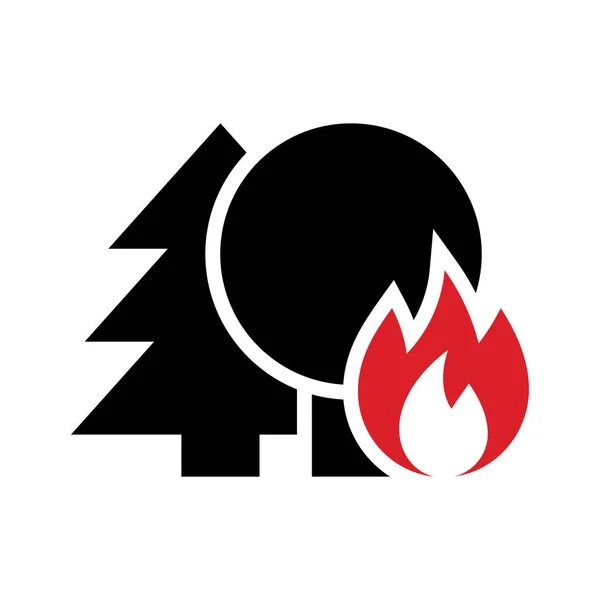 Značka Nebezpečí Lesního Požáru Izolované Bílém Pozadí — Stockový vektor