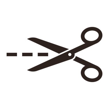 vektör makasla kesme hatları beyaz zemin üzerine izole