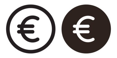 Euro sign set. Money vector symbol isolated on white background