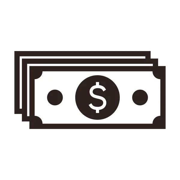 Банкноти Доларів Знак Доларового Пакету Значок Готівки Доларів Грошовий Платіж Стоковий вектор
