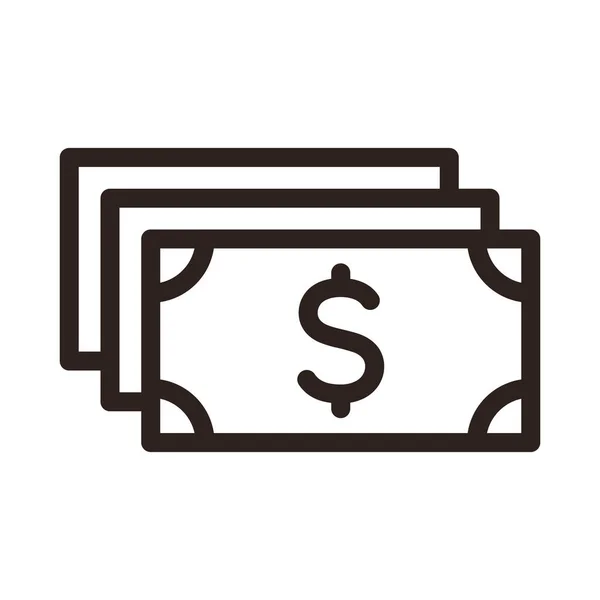 Банкноты Долларах Табличка Доллар Иконка Деньги Долларах Денежная Выплата Векторная Графика