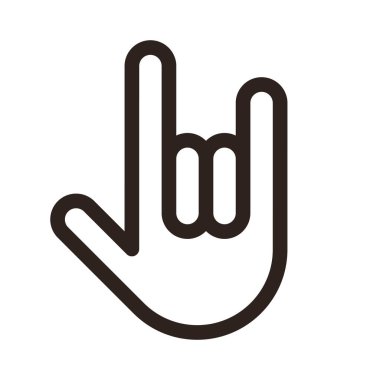 Rock and roll el işareti. Rock konseri el hareketi işareti. vektör düz çizgi vuruşu simgesi.