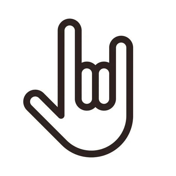 Rock Roll Handzeichen Handzeichen Für Rockkonzerte Vektor Flache Linie Strichsymbol lizenzfreie Stockillustrationen