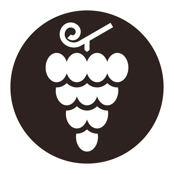 Druvikonen Vin Symbol Isolerad Vit Bakgrund — Stock vektor