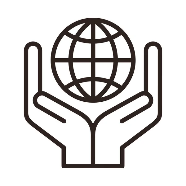 Zachraň Znamení Světa Symbol Pro Záchranu Země Izolované Bílém Pozadí — Stockový vektor