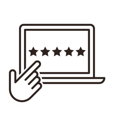 Yıldıza elle bastır. Favori seçiyorum. Beş yıldız derecelendirme ikonu. Beyaz arkaplanda izole edilmiş yıldızları incele