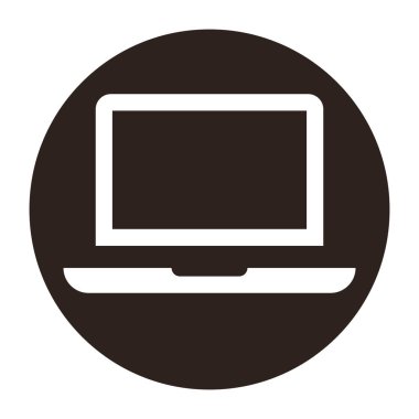 Beyaz arka plan üzerinde izole dizüstü bilgisayar simgesi