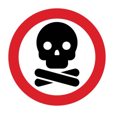 Dikkat zehirlenmesi. Tehlike işareti beyaz grupta izole edildi