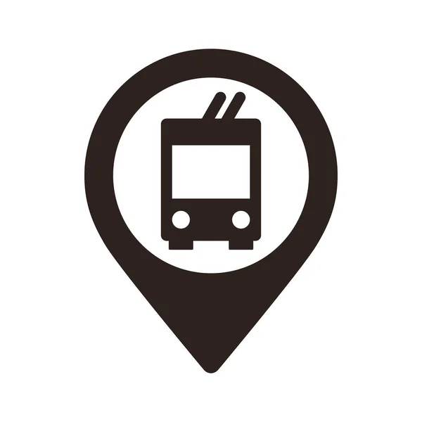 Trolley Otobüs Durağı Haritası Broşu Trolley Otobüs Durağının Lokasyon Şifresi — Stok Vektör