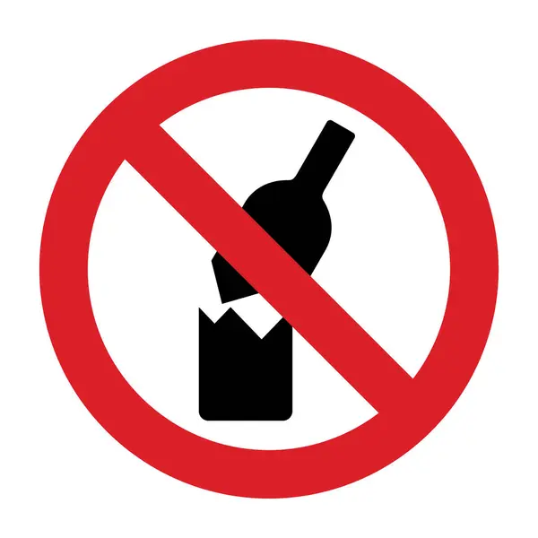 Glass Bottles Allowed Area Forbid Throw Street Beach Park Alcohol — Stock Vector