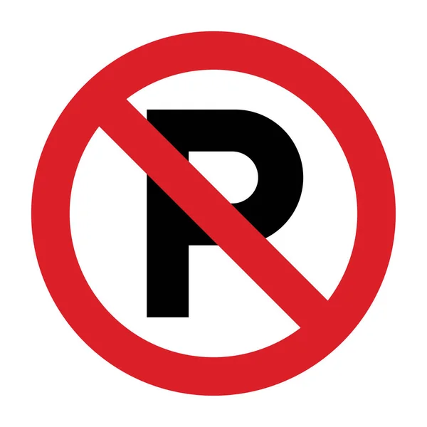 Pas Panneau Stationnement Symbole Interdiction Stationnement Panneau Interdiction Isolé Sur — Image vectorielle