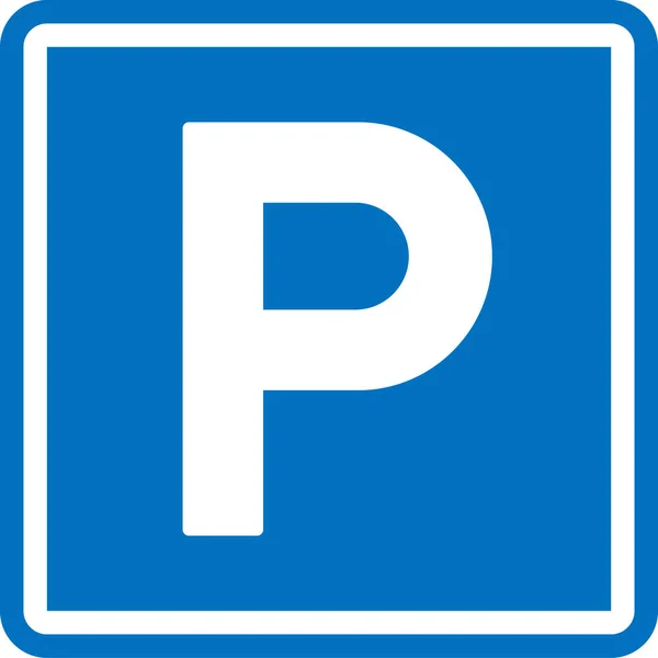 Señal Estacionamiento Símbolo Carretera Aparcamiento Icono Público Calle Lugar — Vector de stock