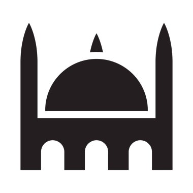 Beyaz arka plan üzerinde izole cami simgesi