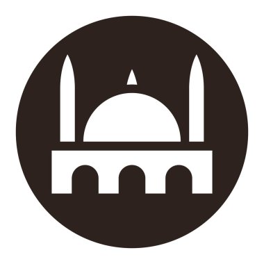 Beyaz arka plan üzerinde izole cami simgesi