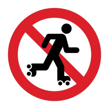 Paten tabelası yok. Patinaj tabelası yok. Yasak Yuvarlanma Alanı. Yasak Paten Piktogramı. Yasak paten beyaz arkaplanda izole edildi
