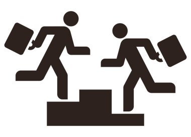 Rekabet konsepti. Yarışmacılar sembol kazanacak, iş tabelası beyaz arkaplanda izole edilmiş