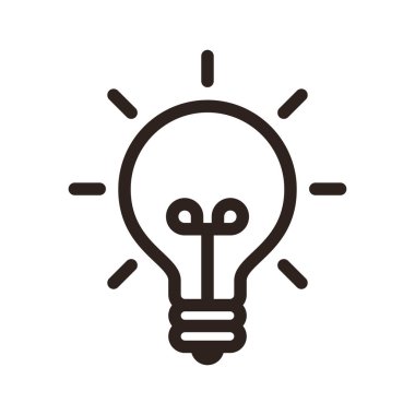 Ampul simgesi, ampul işareti, lamba sembolü, fikirler ve yenilik kavramı beyaz arkaplanda izole edildi