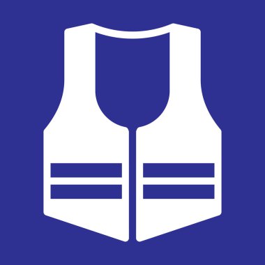 Güvenlik yeleği, güvenlik ve işçi üniforması, iş giysisi ikonu. Bu bölgede yüksek görüş açısına sahip kıyafetler giyilmeli..