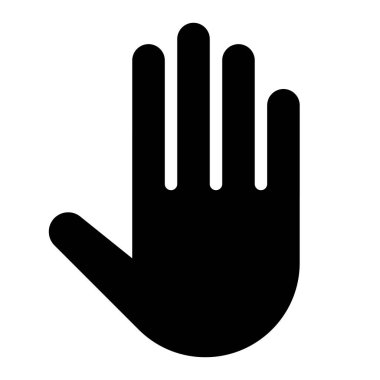 El simgesi, el vektörü işareti, avuç içi, beyaz arkaplanda izole edilmiş dur kavramı