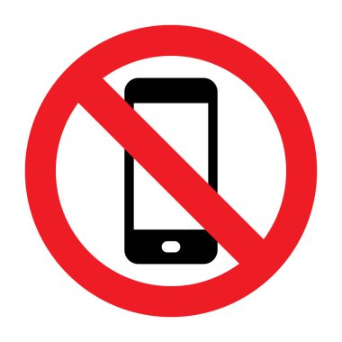 Uyarı işareti, telefon yok. Telefon yok. Cep telefonu yasaklandı. Cep telefonu yok. Telefon bölgesi yok.
