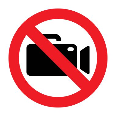 Video kamera yasaktır. Video yasak bölge. Kamera işareti yok. Film sembolü almayı bırak.