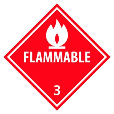Yanıcı uyarı işareti, yanıcı gazları, aerosolleri, sıvıları veya katı etiketleri gösterir. 