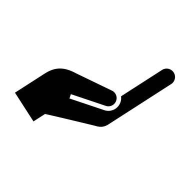 El simgesi veriliyor, beyaz arkaplanda izole edilmiş açık el işareti şablonu.