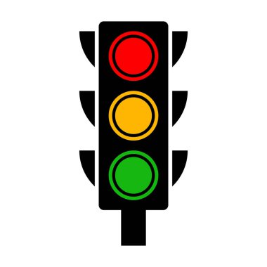 Trafik ışığı simgesi. Trafik işaretleri. Sokak düzenleme sistemi beyaz arkaplanda izole edildi.