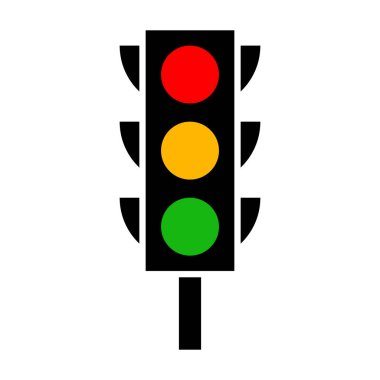 Trafik ışığı simgesi. Trafik işaretleri. Sokak düzenleme sistemi beyaz arkaplanda izole edildi.