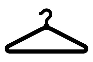 Askı simgesi. Elbise askısı tabelası. Vestiyer ya da dolap askısı. Palto, gömlek ya da takım elbise için as.. 