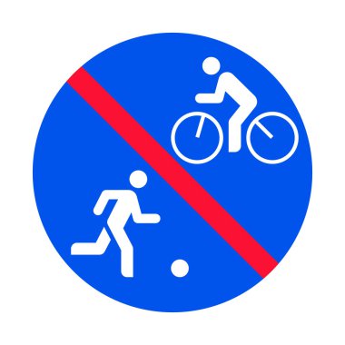 Futbol oynamak ve bisiklete binmek yasak. Bisiklet sürmeye ve oyun oynamaya izin verilmez. Şehir işaretleri, semboller, motosikletçiler ve yayalar için ortak yol taşıma kavramı.