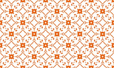 Soyut dikişsiz Tayland deseni, porselen, porselen, Çin, seramik, fayans, tavan tasarımı, doku, duvar, kağıt ve kumaş için turuncu ve beyaz modern şekil, vektör illüstrasyonu EPS 10.