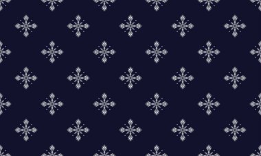 Geometrik etnik kalıp geleneksel arka plan, halı, duvar kağıdı, giysi, ambalaj, Batik, kumaş, sarong, Vektör illüstrasyon nakış tarzı.