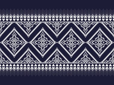 Geometrik etnik örgü modeli geleneksel arka plan, halı, duvar kağıdı, giysi, ambalaj, Batik, kumaş, sarong, Vektör illüstrasyon nakış tarzı.
