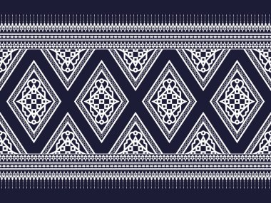 Geometrik etnik örgü modeli geleneksel arka plan, halı, duvar kağıdı, giysi, ambalaj, Batik, kumaş, sarong, Vektör illüstrasyon nakış tarzı.