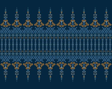 Çapraz dikiş. Geometrik etnik kalıplar. Giysi, Kumaş, Batik, Saree, Patola, Sari, Dupatta, Vyshyvanka, Rushnyk, Dupatta, Örgü, Nakış, Ikkat, Pixel desenli. Geleneksel Tasarım.