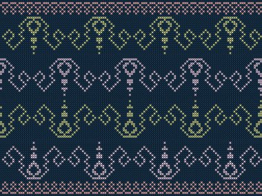 Renkli, dikişsiz örgü deseni. Capet, ambalaj, giysi, örgü, Ikkat, ikat, kumaş için tasarım.