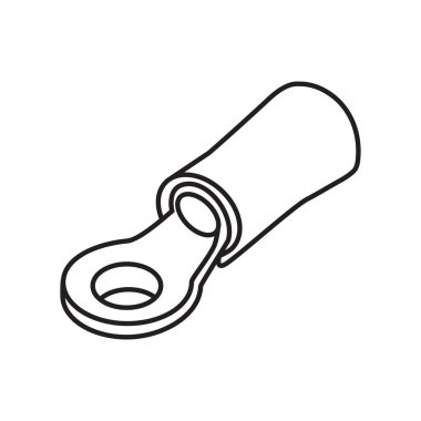 Beyaz arka planda yalıtılmış Halka Dili Terminali. Sembol değiştirilebilir vuruş.