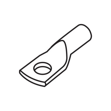 Uninsulated ring terminals on white background. Editable stroke icon. clipart