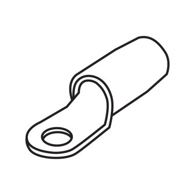 Beyaz zemin üzerinde ağır görev güç elektrik halkası terminali var. Düzenlenebilir vuruş simgesi.