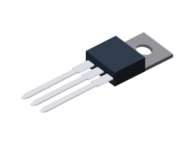 Power Transistor or MOSFET which is used in electronic circuits. TRIAC 3d Vector Illustration. clipart