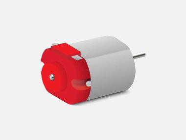 Small dc motor on isolated white background. clipart