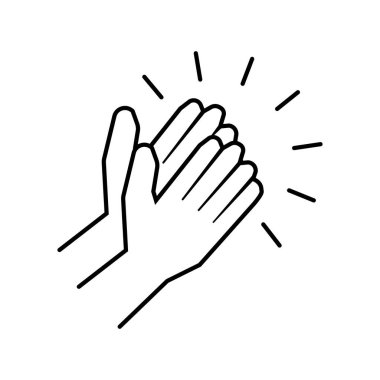 Beyaz arkaplanda alkış simgesi. Düzenlenebilir vuruş sembolü.