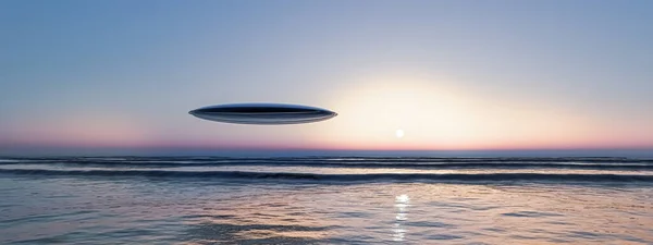 Unidentified Flying Object Sighting Sea Illustration — Stock Photo, Image