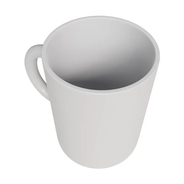 白い背景の3Dイラストで切り離されたマグカップ — ストック写真