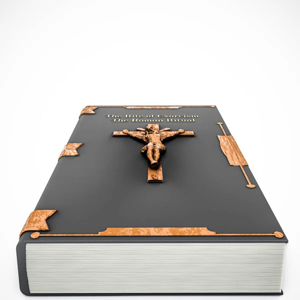 Exorzismus Buch Isoliert Auf Weißem Hintergrund Illustration — Stockfoto